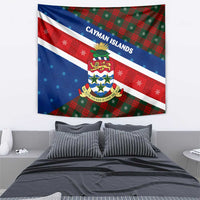 Cayman Islands Xmas Tapestry Christmas Plaid Turtle and Coat of Arms Red Green Blue - Wonder Print Shop