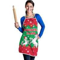 Christmas Burkina Faso Apron Snowflake Horses and Coat of Arms - Wonder Print Shop