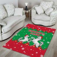 Christmas Burkina Faso Area Rug Snowflake Horses and Coat of Arms - Wonder Print Shop