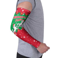 Christmas Burkina Faso Arm Sleeves Snowflake Horses and Coat of Arms - Wonder Print Shop