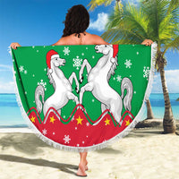 Christmas Burkina Faso Beach Blanket Snowflake Horses and Coat of Arms - Wonder Print Shop