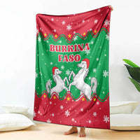 Christmas Burkina Faso Blanket Snowflake Horses and Coat of Arms - Wonder Print Shop