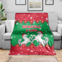 Christmas Burkina Faso Blanket Snowflake Horses and Coat of Arms - Wonder Print Shop