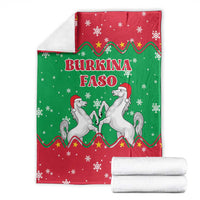 Christmas Burkina Faso Blanket Snowflake Horses and Coat of Arms - Wonder Print Shop