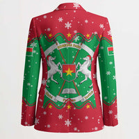 Christmas Burkina Faso Blazer Snowflake Horses and Coat of Arms - Wonder Print Shop