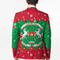 Christmas Burkina Faso Blazer Snowflake Horses and Coat of Arms - Wonder Print Shop