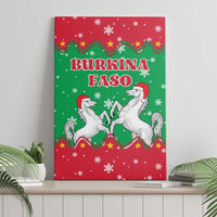 Christmas Burkina Faso Canvas Wall Art Snowflake Horses and Coat of Arms - Wonder Print Shop