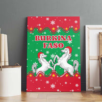 Christmas Burkina Faso Canvas Wall Art Snowflake Horses and Coat of Arms - Wonder Print Shop