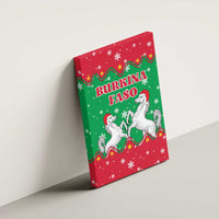 Christmas Burkina Faso Canvas Wall Art Snowflake Horses and Coat of Arms - Wonder Print Shop