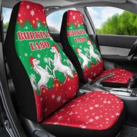 Christmas Burkina Faso Car Seat Cover Snowflake Horses and Coat of Arms - Wonder Print Shop