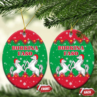 Christmas Burkina Faso Ceramic Ornament Snowflake Horses and Coat of Arms - Wonder Print Shop