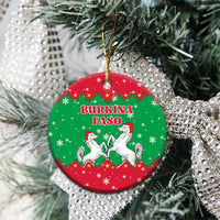 Christmas Burkina Faso Ceramic Ornament Snowflake Horses and Coat of Arms - Wonder Print Shop