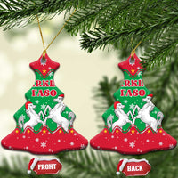 Christmas Burkina Faso Ceramic Ornament Snowflake Horses and Coat of Arms - Wonder Print Shop