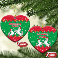 Christmas Burkina Faso Ceramic Ornament Snowflake Horses and Coat of Arms - Wonder Print Shop