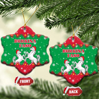 Christmas Burkina Faso Ceramic Ornament Snowflake Horses and Coat of Arms - Wonder Print Shop
