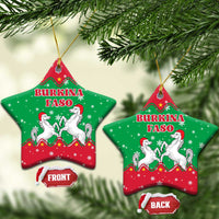 Christmas Burkina Faso Ceramic Ornament Snowflake Horses and Coat of Arms - Wonder Print Shop