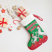 Christmas Burkina Faso Christmas Stocking Snowflake Horses and Coat of Arms - Wonder Print Shop