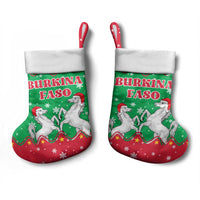 Christmas Burkina Faso Christmas Stocking Snowflake Horses and Coat of Arms - Wonder Print Shop