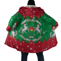 Christmas Burkina Faso Cloak Snowflake Horses and Coat of Arms - Wonder Print Shop