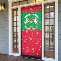 Christmas Burkina Faso Door Cover Snowflake Horses and Coat of Arms - Wonder Print Shop