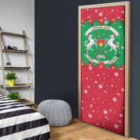 Christmas Burkina Faso Door Cover Snowflake Horses and Coat of Arms - Wonder Print Shop