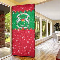 Christmas Burkina Faso Door Cover Snowflake Horses and Coat of Arms - Wonder Print Shop