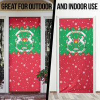 Christmas Burkina Faso Door Cover Snowflake Horses and Coat of Arms - Wonder Print Shop