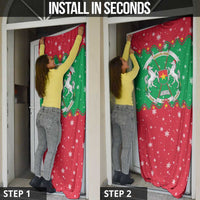 Christmas Burkina Faso Door Cover Snowflake Horses and Coat of Arms - Wonder Print Shop