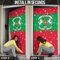 Christmas Burkina Faso Door Cover Snowflake Horses and Coat of Arms - Wonder Print Shop
