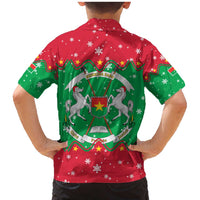 Christmas Burkina Faso Family Matching Mermaid Dress and Hawaiian Shirt Snowflake Horses and Coat of Arms - Wonder Print Shop