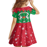 Christmas Burkina Faso Family Matching Puletasi and Hawaiian Shirt Snowflake Horses and Coat of Arms - Wonder Print Shop