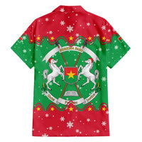 Christmas Burkina Faso Family Matching Puletasi and Hawaiian Shirt Snowflake Horses and Coat of Arms - Wonder Print Shop