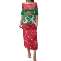Christmas Burkina Faso Family Matching Puletasi and Hawaiian Shirt Snowflake Horses and Coat of Arms - Wonder Print Shop