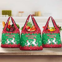 Christmas Burkina Faso Grocery Bag Snowflake Horses and Coat of Arms - Wonder Print Shop
