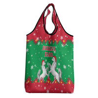 Christmas Burkina Faso Grocery Bag Snowflake Horses and Coat of Arms - Wonder Print Shop