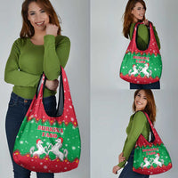 Christmas Burkina Faso Grocery Bag Snowflake Horses and Coat of Arms - Wonder Print Shop