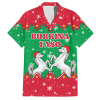 Christmas Burkina Faso Hawaiian Shirt Snowflake Horses and Coat of Arms - Wonder Print Shop
