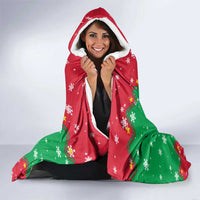 Christmas Burkina Faso Hooded Blanket Snowflake Horses and Coat of Arms - Wonder Print Shop