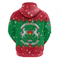 Christmas Burkina Faso Hoodie Snowflake Horses and Coat of Arms - Wonder Print Shop