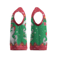 Christmas Burkina Faso Christmas Knitted V-Neck Vest Snowflake Horses and Coat of Arms - Wonder Print Shop