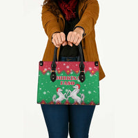Christmas Burkina Faso Leather Bag Snowflake Horses and Coat of Arms - Wonder Print Shop