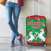 Christmas Burkina Faso Luggage Cover Snowflake Horses and Coat of Arms - Wonder Print Shop