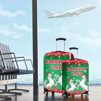 Christmas Burkina Faso Luggage Cover Snowflake Horses and Coat of Arms - Wonder Print Shop