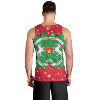 Christmas Burkina Faso Men Tank Top Snowflake Horses and Coat of Arms - Wonder Print Shop