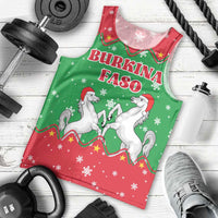 Christmas Burkina Faso Men Tank Top Snowflake Horses and Coat of Arms - Wonder Print Shop