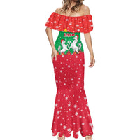 Christmas Burkina Faso Mermaid Dress Snowflake Horses and Coat of Arms - Wonder Print Shop