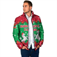 Christmas Burkina Faso Padded Jacket Snowflake Horses and Coat of Arms - Wonder Print Shop