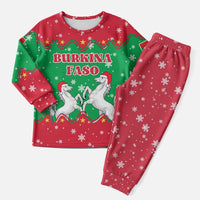 Christmas Burkina Faso Christmas Pajama Set Snowflake Horses and Coat of Arms - Wonder Print Shop