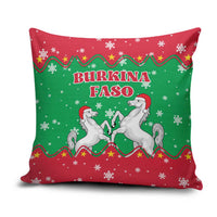 Christmas Burkina Faso Pillow Cover Snowflake Horses and Coat of Arms - Wonder Print Shop