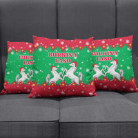 Christmas Burkina Faso Pillow Cover Snowflake Horses and Coat of Arms - Wonder Print Shop